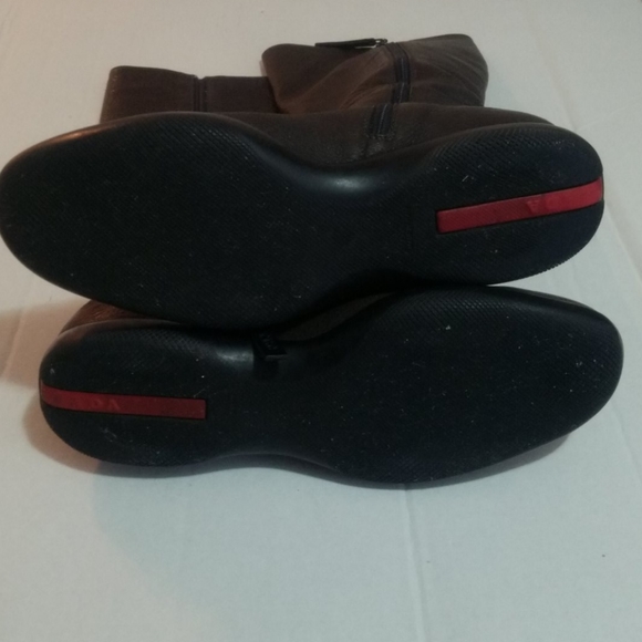 Authentic Prada tall leather choc.brown boots 37 - Picture 3 of 8